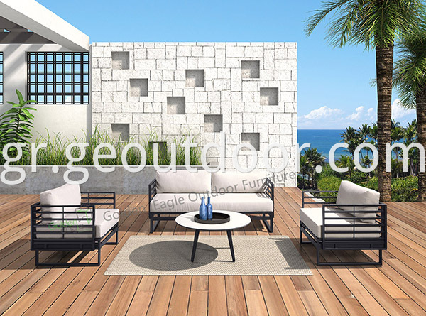 PE wicker aluminium garden sofa funiture